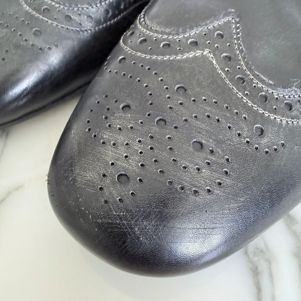 Prada 2EG469‎ Mens Leather Double Monk Strap Wingtip Shoes Grey Black UK 11